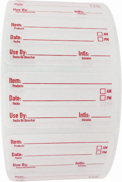 2x1 Dissolvable Food Labels, 1000 Label Stickers, Bottle Labels for Storage Bins, Sticker Labels for Food containers, (1000, Blue)