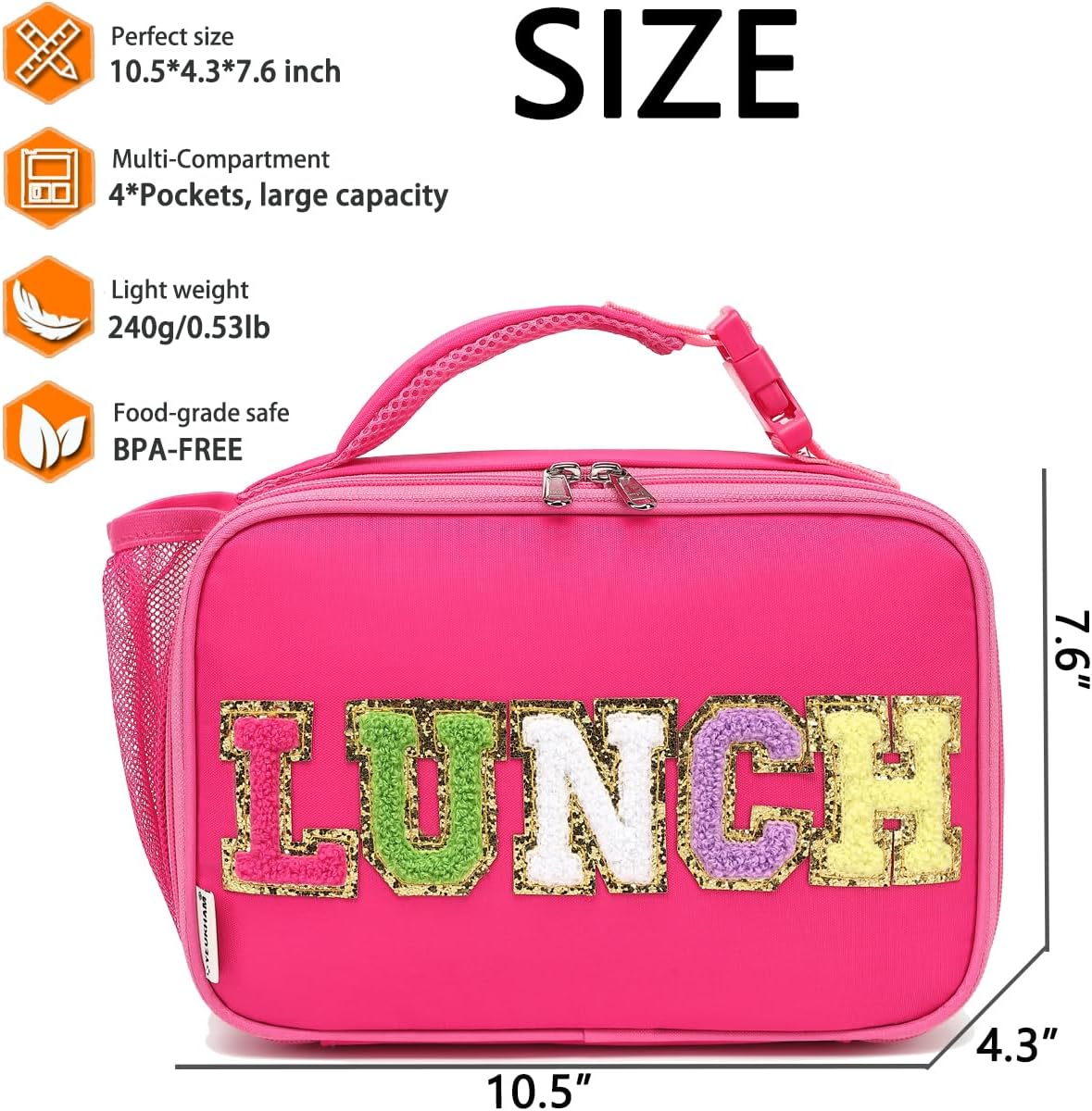 GYEUKHAM Insulated Lunch Box for School, Thermal Reusable Durable Freezable Lunch Bags for Kids Boys Girls Men Women - Small Soft Cooler Portable Lunch Tote Kit for Work Picnic Travel,Black