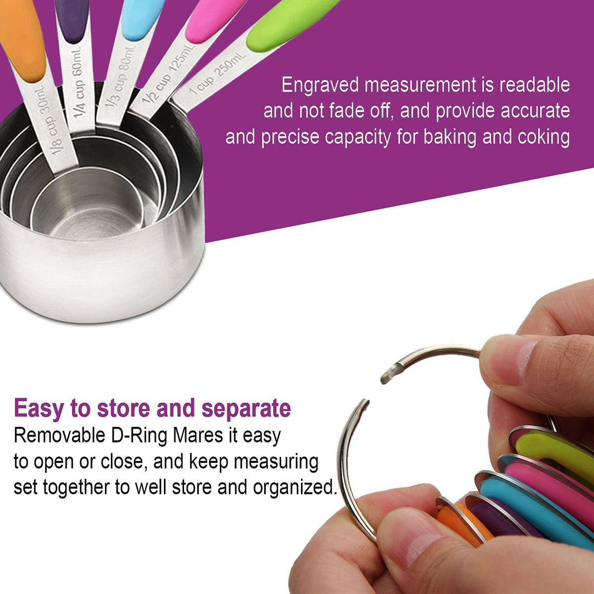 Measuring Cups and Spoons Set. Includes 10 Stainless Steel Measuring Spoons and Cups Set and 1 Plastic Measuring Cup. Liquid Measuring Cups Set and Dry Metal Measuring Cup Set