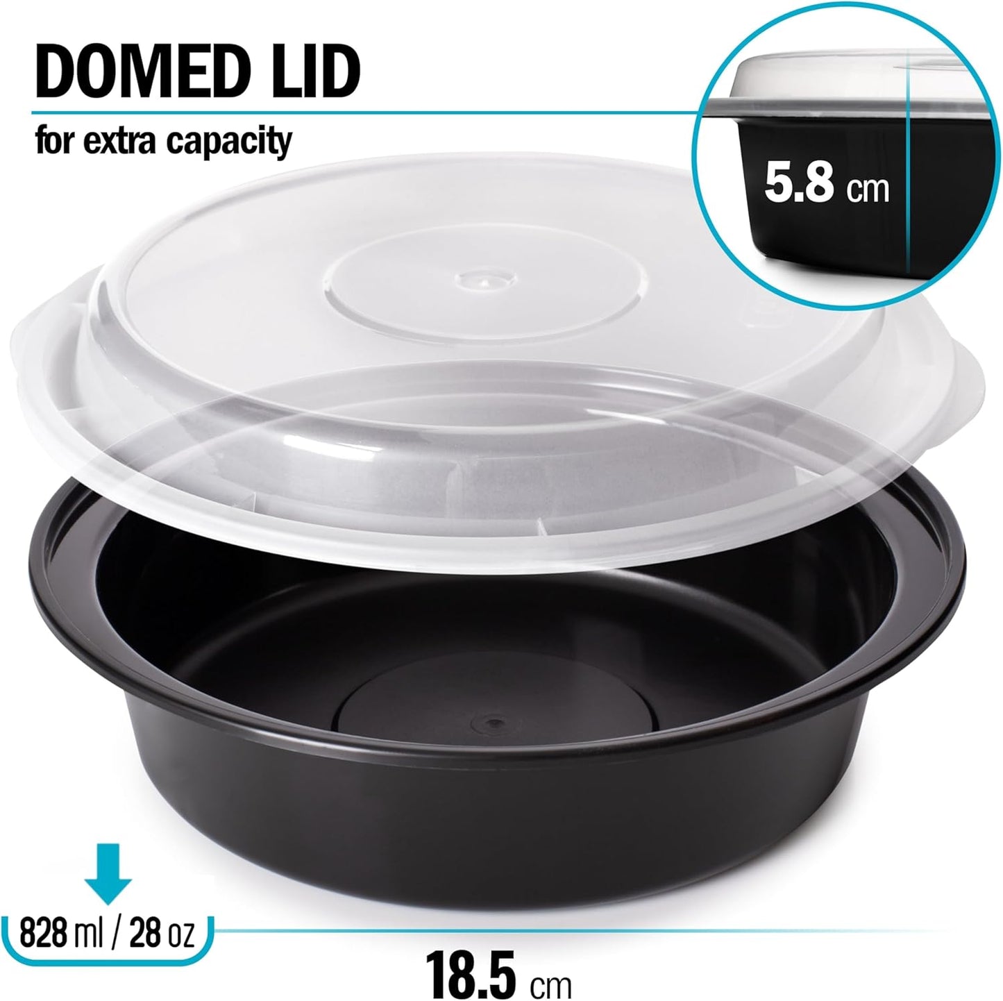 Igluu Meal Prep Containers Reusable (20 Pack) – Food Containers with Lids – Stackable, Microwave, Freezer & Dishwasher Safe – 28oz – 1 Compartment – BPA-Free
