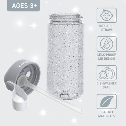Bentgo Kids Water Bottle - Leak-Proof, Durable Tritan PFAS- & BPA-Free 15 fl oz, Kids/Toddlers Ages 3+ for School & Sports; Bite & Sip Spout, Carrying Handle, Dishwasher Safe (Unicorn)