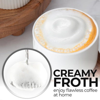 Zulay Kitchen Rechargeable Milk Frother Handheld - Frother Wand, Drink Mixer, Electric Whisk Frother, for Cappuccinos, Matcha & Protein Powder - Dynamic 3 Whisk, 3 Speed 500mAh Black - Colors A