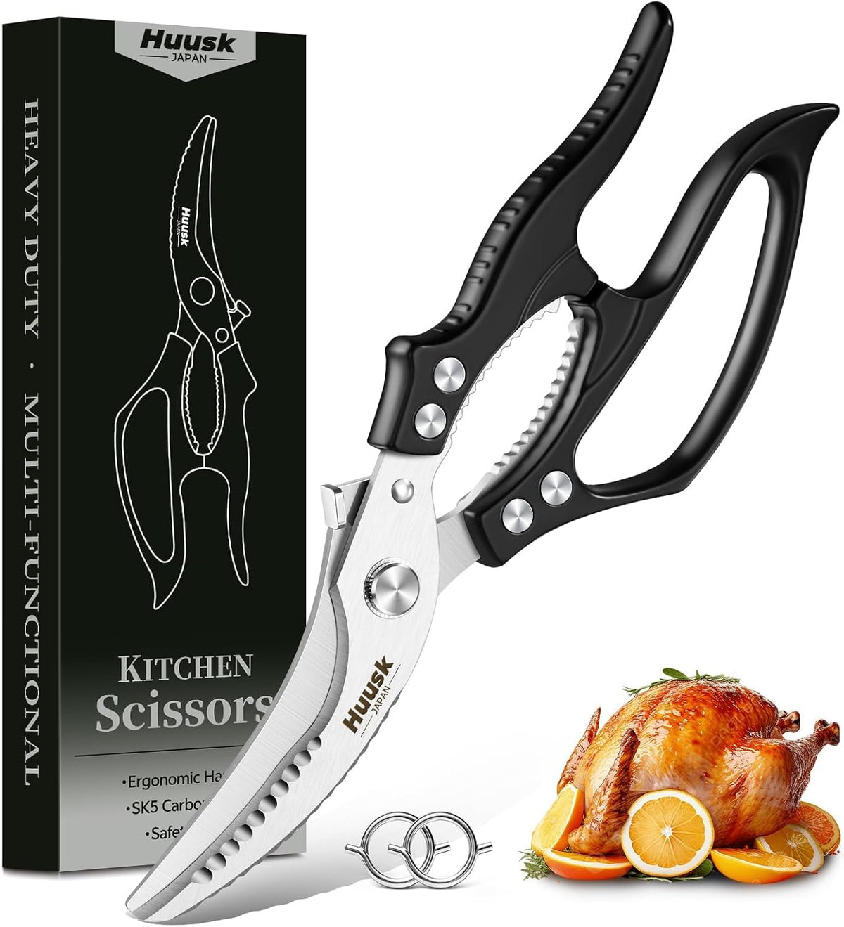 Huusk Poultry Shears Heavy Duty – All Purpose Japanese Kitchen Scissors