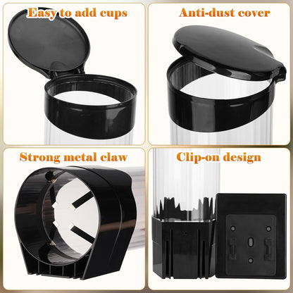 Upgraded Cup Dispenser, Wall Mount Pull Type Water Cooler Cup Holder for 9oz - 12oz Disposable Paper Plastic Cups for Home Office, with Magnetic Mounting Plate (Black)