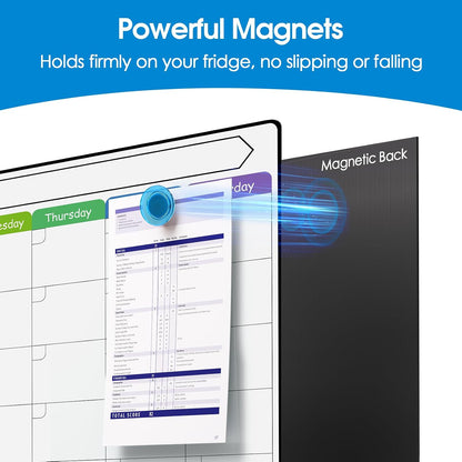 MaxGear 4 Pack Magnetic Fridge Calendar Set, 15" x 11.5" Dry Erase Whiteboard Calendar for Refrigerator, Includes Monthly, Weekly, List and Small Board with 5 Markers, 1 Eraser and 5 Magnets