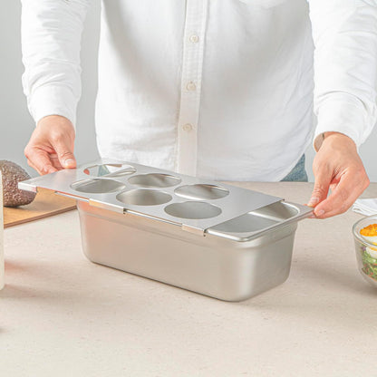 Restaurantware Stainless Steel Bottle Organizer - 1 Count - 6.299 x 7.087 x 0.394 Inches - Dishwasher-Friendly Condiment Holder - Kitchen Bottle Rack - Space-Saving Design - Silver