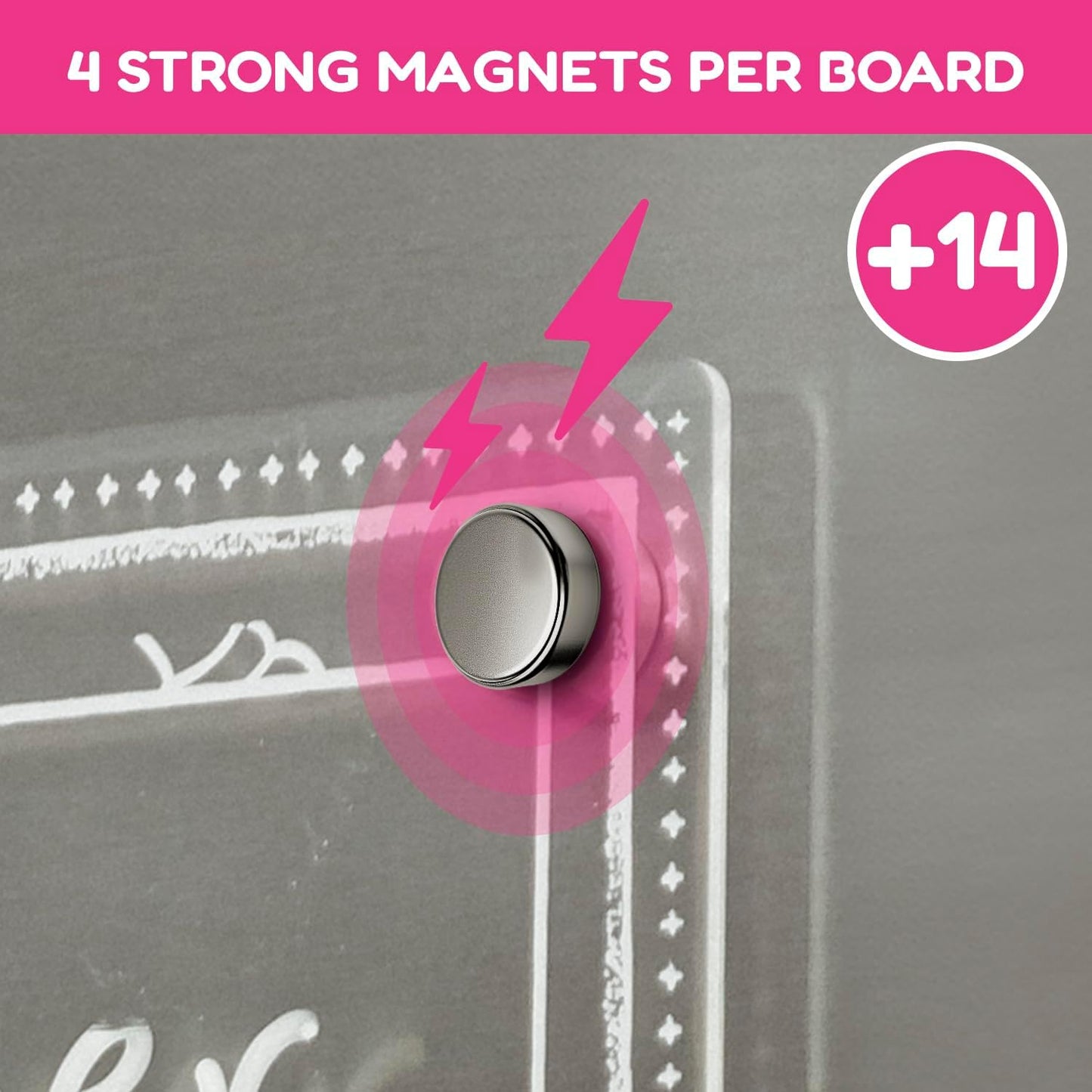 CHALKY CROWN Acrylic Magnetic Weekly Planner for Fridge - Menu Board for Kitchen with 8 Magnetic Markers - Weekly Meal Planner for Fridge with Grocery List & Notepad - Menu Planner (14.5x10.2)