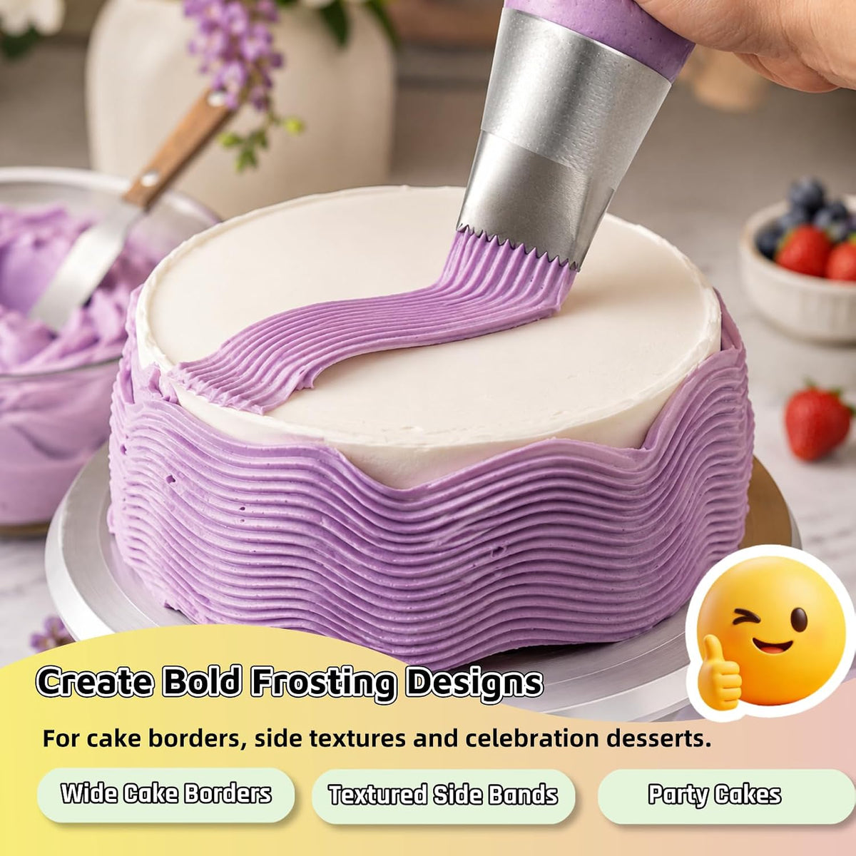 Extra Large Piping Tips Set with 18-Inch Bags for Cake Decorating