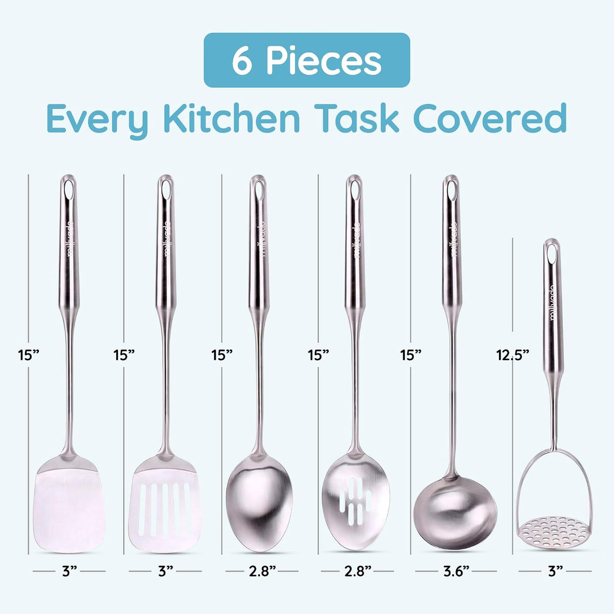 Millvado Slotted Spoon Stainless Steel, Straining & Serving - 15 In.Utensil