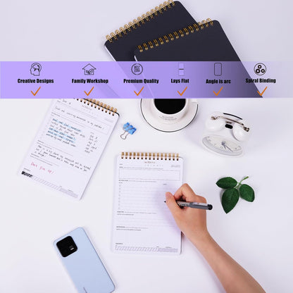 Weekly Meal Planner with Recipes and Grocery List Magnetic Notepad For Fridge - 8.5x11'' Menu Planning Pad With 54 Sheets Tear Off Shopping List For Family Dinner Menu and Meal Prep Planning