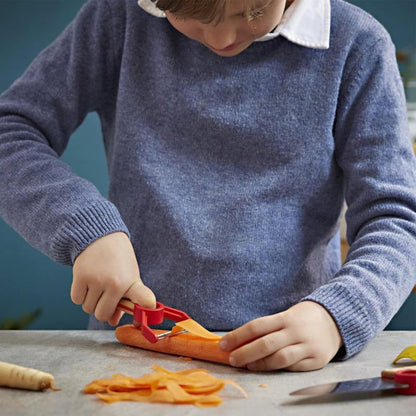 Opinel Le Petit Chef Complete 3 Piece Kitchen Set, Chef Knife with Rounded Tip, Fingers Guard, Peeler, For Children and Teaching Food Prep and Kitchen Safety, Made in France