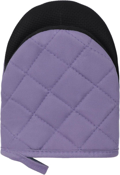 Goldmeet Mini Oven Mitts 2-Pack, 7"x5.5", 500°F Silicone Grip, Gray
