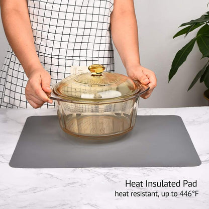 Gartful Extra Large Silicone Mats for Countertop, 28" by 20" Multipurpose Mat, Counter Table Protector, Desk Saver Pad, Placemat Nonstick Nonskid Heat-Resistant Pad, Black