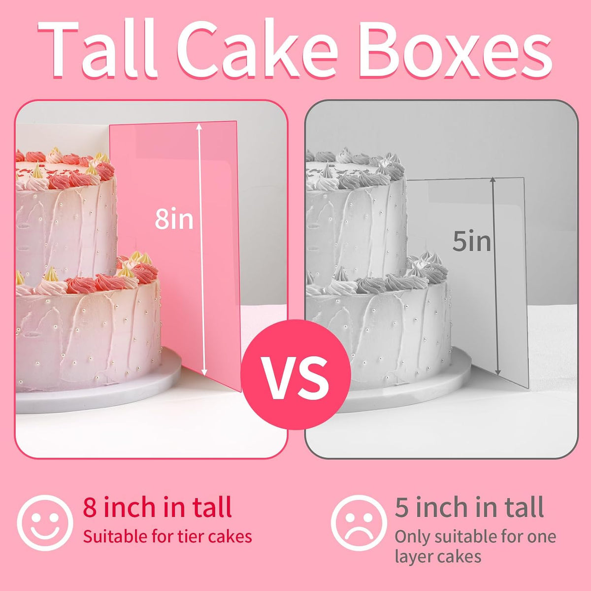 WINKIO Cake Boxes 12 inch, Cake Carrier Holder, Storage Transport Container
