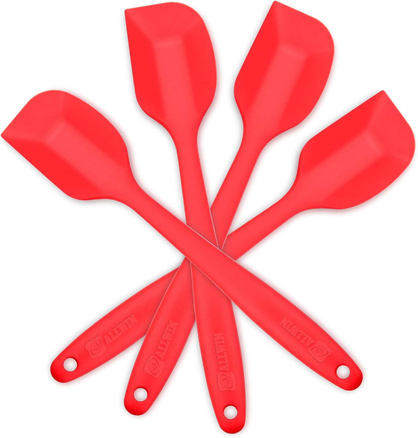 Silicone Spatula 4-piece Set, Heat-Resistant Spatulas, Non-stick Rubber Spatulas with Stainless Steel Core