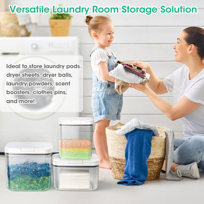 TBMAXS Versatile Storage Container Bin with Pop-up Lid & Scoop, Rice Flour Container Dog Cat Food Storage Container, Laundry Room Organization Household Essentials Kitchen Pantry Organizers
