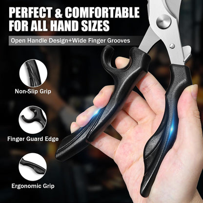 PURPLEBIRD Heavy Duty Poultry Shears - Kitchen Scissors Dishwasher Safe
