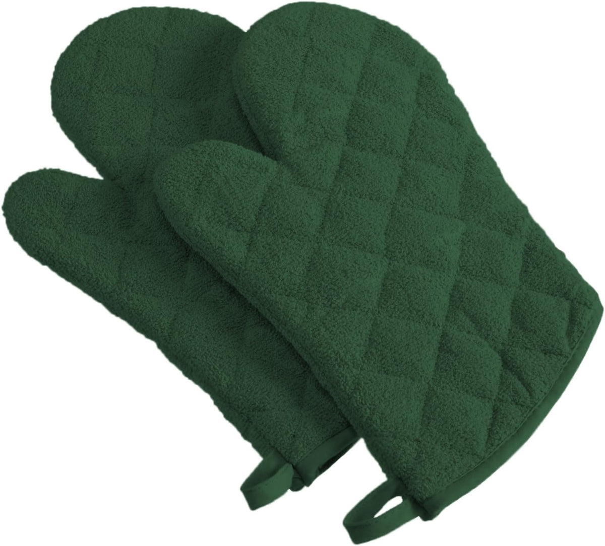 DII Basic Terry Collection 100% Cotton Quilted, Oven Mitt, Brown, 2 Piece