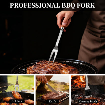 13Pcs Stainless Steel BBQ Grilling Accessories Set, Dad Gifts for Fathers Day Grilling Gifts,Portable Practical Grill Tools Utensils Kit with Storage Bag for Outdoor Grill Camping Backyard