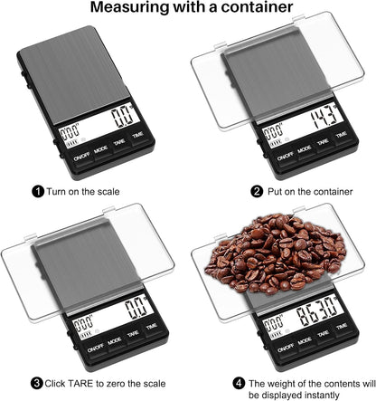 MAXUS Espresso Scale with Timer, 1000g x 0.1g, Coffee Scale for Drip Coffee