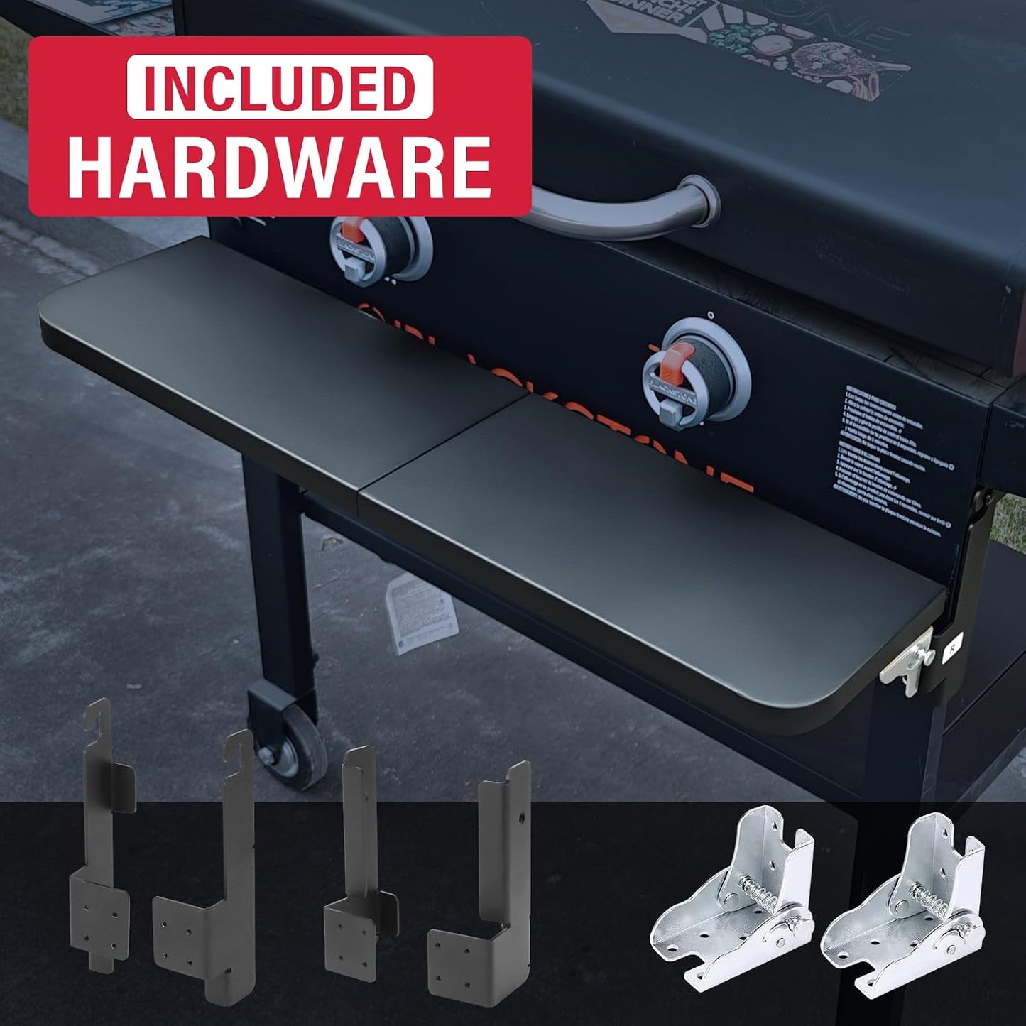 Upgraded Grill Table for Weber Kettle 22"/18"/26", Master Touch 22", Smokey Mountain, Recteq Pellet Grill RT-B380, Prep Station with Cutting Board, Basin, 4 Hooks, Shelf for Weber Kettle Accessories