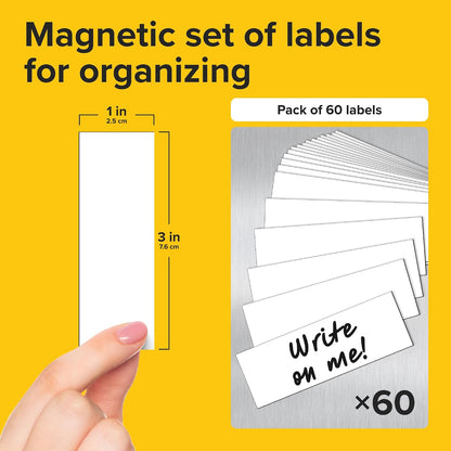 Dry Erase Magnetic Labels - Reusable Sticky Notes - Notepads for Refrigerator - Dry Erase Magnet Sheets - Blank Magnet Stickers to Write On - Magnets for Whiteboard Classroom Fridge