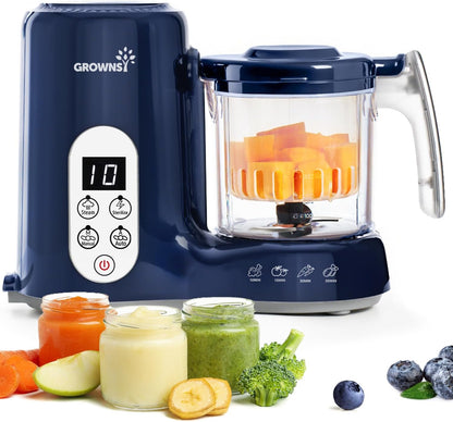 Grownsy Baby Food Maker, Steamer & Blender Baby Food Processor, White