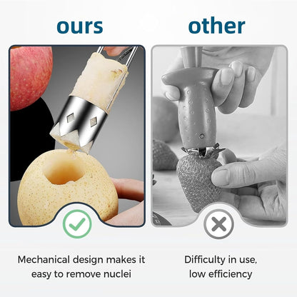 ANIS・KEBBR Stainless Steel Fruit Veggie Corer Tool Multi Use for Apple Bell Pepper Seed Remover Kitchen Gadget