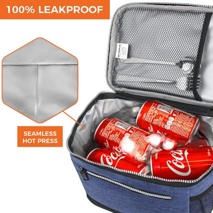 opux Insulated Lunch Box Men Women, Lunch Bag for Work School, Leakproof Soft Cooler Tote Adult, Large Lunch Pail Kids Boys Girls, Picnic Beach Food Bag with Shoulder Strap, Purple Floral