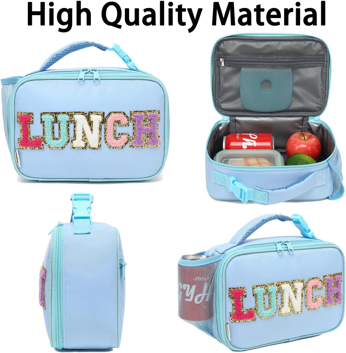 GYEUKHAM Insulated Lunch Box for School, Thermal Reusable Durable Freezable Lunch Bags for Kids Boys Girls Men Women - Small Soft Cooler Portable Lunch Tote Kit for Work Picnic Travel,Black