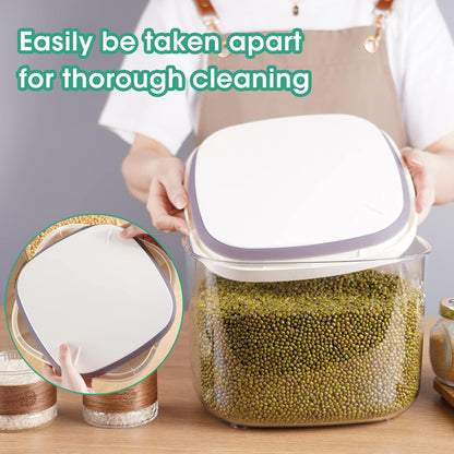 TBMAXS Versatile Storage Container Bin with Pop-up Lid & Scoop, Rice Flour Container Dog Cat Food Storage Container, Laundry Room Organization Household Essentials Kitchen Pantry Organizers