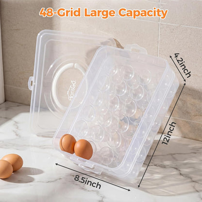 HANSGO Deviled Egg Containers with Lid, Deviled Egg Carrier For 48 Eggs