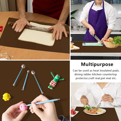 Extra Large Silicone Mats for Kitchen Counter, 27.6'' x 19.7'' Nonskid Silicone Placemats for Kids, Nonstick Purple Silicone Mat for Baking Crafts, Silicone Dab Mat Heat Resistant, 1Pack - Colors B