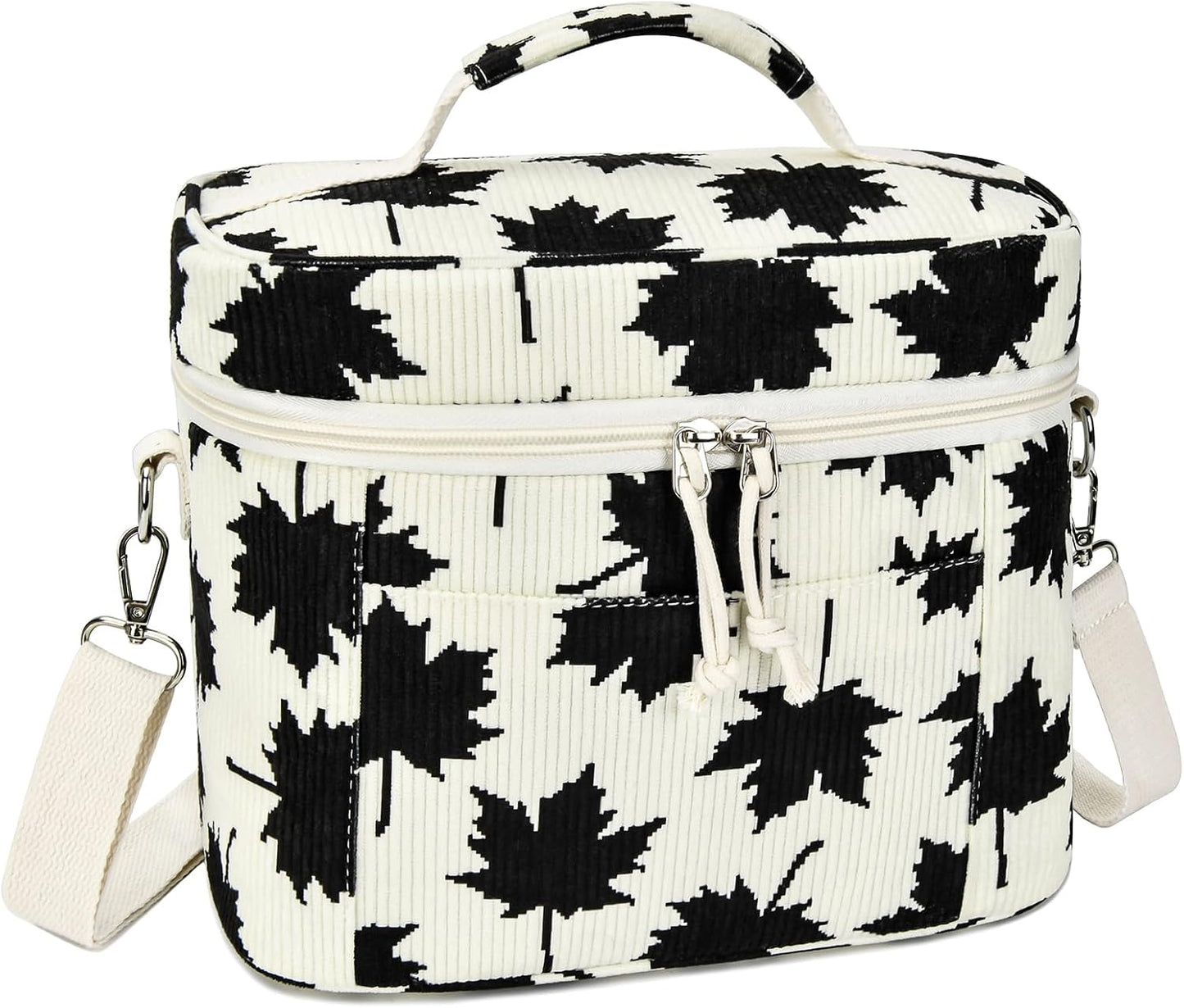 HowFly Lunch Bag Women Lunch Box for Women Cute Corduroy Insulated Lunch Bag Adult Large Cooler Lunch Tote Bags for Work Picnic Beach, Blue