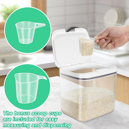 TBMAXS Versatile Storage Container Bin with Pop-up Lid & Scoop, Rice Flour Container Dog Cat Food Storage Container, Laundry Room Organization Household Essentials Kitchen Pantry Organizers