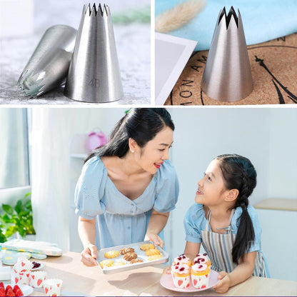 5Pcs Large Piping Tips Set, Stainless Steel Frosting Tips