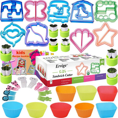 Sandwich Bread Cutter for Kids,Vegetable Fruit Shape DIY Cookie Cutter Set for Boys and Girls Lunch Bento Box