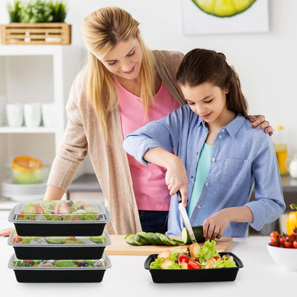 Meal Prep Containers Reusable - 48oz Food Storage Containers with Lids 30 Pack, To Go Food Containers for Meal Prep, Disposable To Go Container with Lids, BPA Free, Microwave/Dishwasher/Freezer Safe