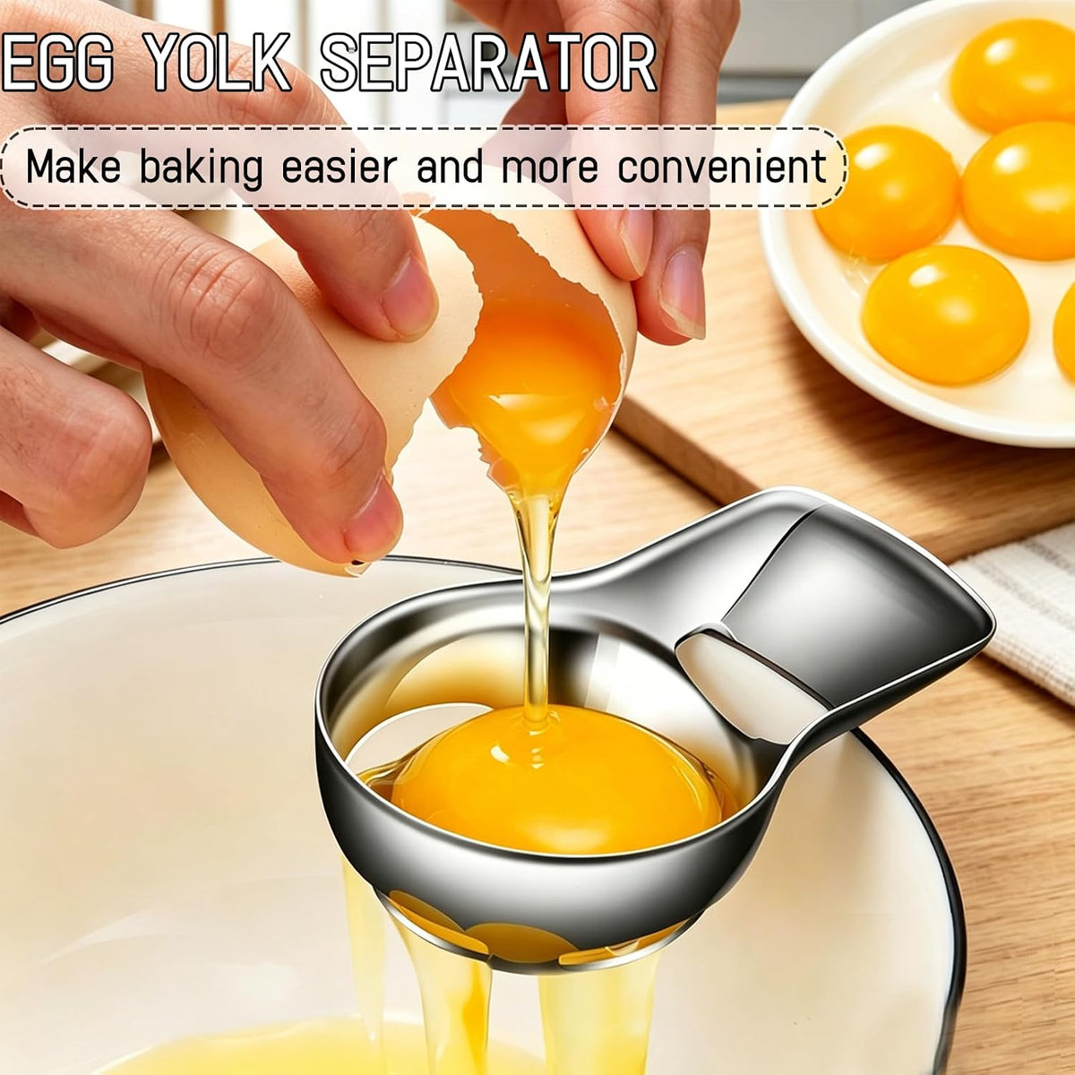 Egg Separator For Raw Eggs BPA-Free White Separator Tool For Baking