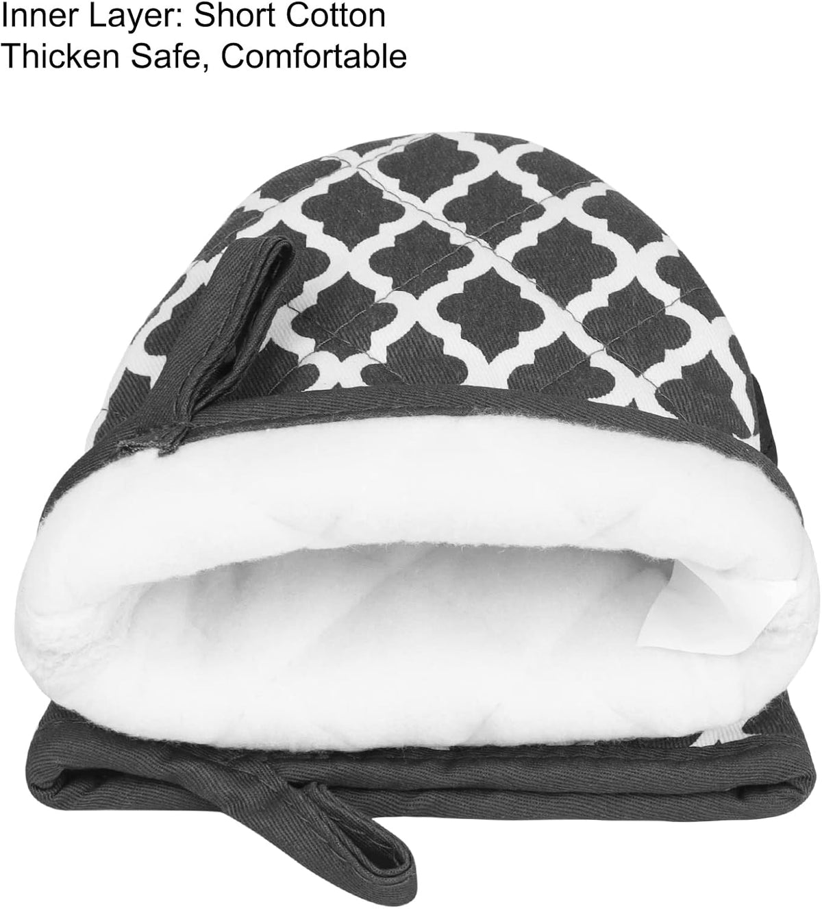 Goldmeet Mini Oven Mitts 2-Pack, 7"x5.5", 500°F Silicone Grip, Gray