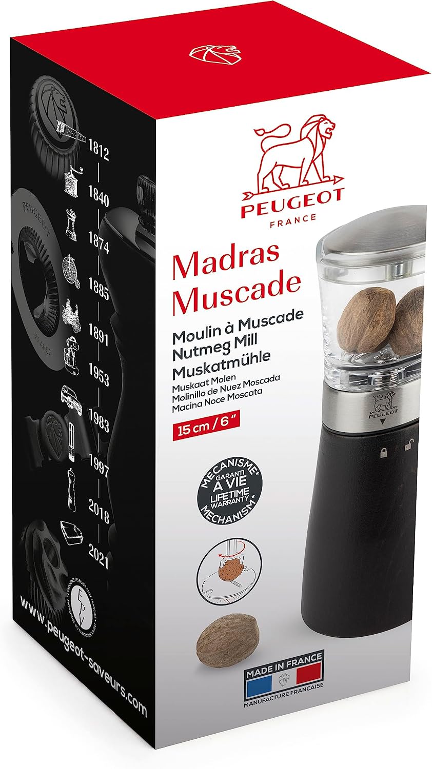 Peugeot Daman Nutmeg Mill 15cm - 6"", stainless steel