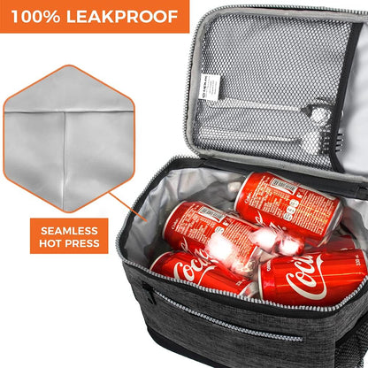 opux Insulated Lunch Box Men Women, Lunch Bag for Work School, Leakproof Soft Cooler Tote Adult, Large Lunch Pail Kids Boys Girls, Picnic Beach Food Bag with Shoulder Strap, Purple Floral