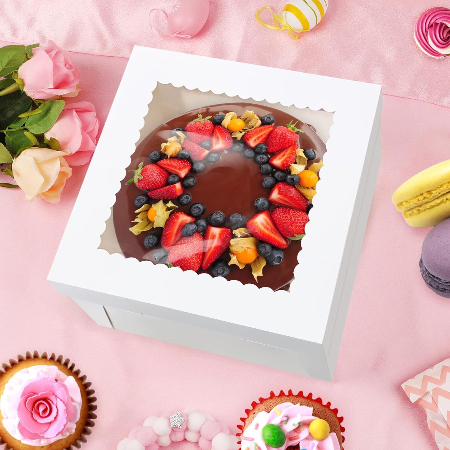 WINKIO Cake Boxes 12 inch, Cake Carrier Holder, Storage Transport Container