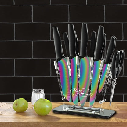 Marco Almond Kitchen Knife Set Chef Knife Set Black