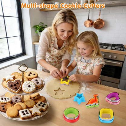 32PCS Sandwich Cutter and Sealer Set Sandwich Cutter for Kids, Vegetable Fruit Cutter Shapes with Food Picks for Kids School Lunch Bento Box Accessories Cookie Cutters