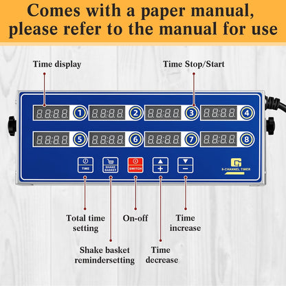 Relaxweex Commercial Digital Kitchen Timer for Cooking, 8 Channel