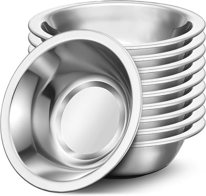 304(18/8) Stainless Steel Mixing Bowls for Kitchen, 4 Pack 6.3" 13.67 fl.oz Metal Mixing Bowls Set Stackable for Baking Serving Cooking Food Prep Storage Dishwasher Safe Lightweight