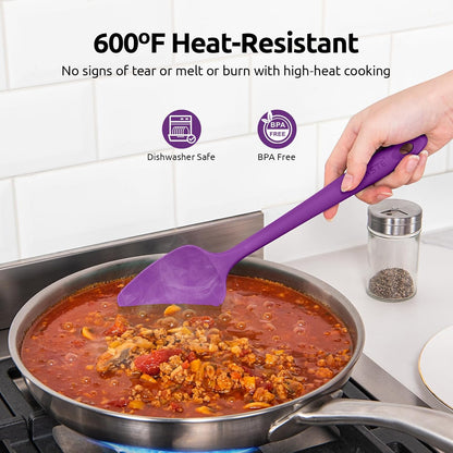 U-Taste Silicone Spatula Set with 600 Degrees Fahrenheit Heat Resistant (Black)