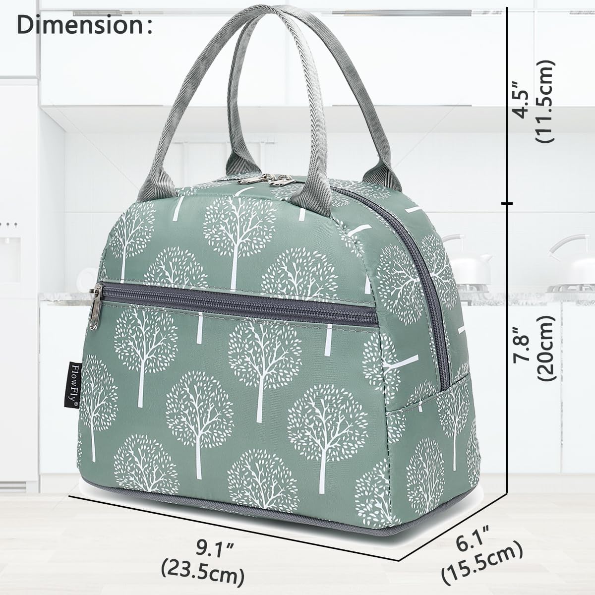 FlowFly Insulated Lunch Cooler Bag - Tote Bag Organizer for Women/Men, Black - Colors B