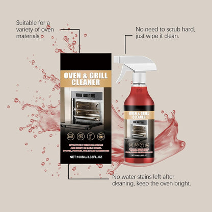 Oven Cleaner Spray Heavy Duty, Deep Cleaning Formula for Kitchen Appliances, Cleans and Degreases BBQ Cooking Grates and Racks, and Grill Cleaner for Microwave, Air fryer, Ovens, Grills, 100ML
